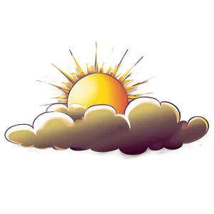 "sun In Clouds: Overcast PNG Image" Rro