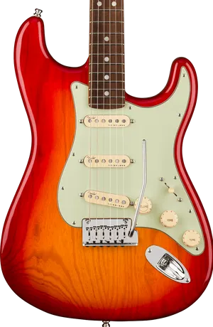 Sunburst Electric Guitar PNG image