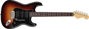 Sunburst Electric Guitar Fender Stratocaster PNG