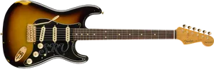 Sunburst Electric Guitar Isolated PNG image