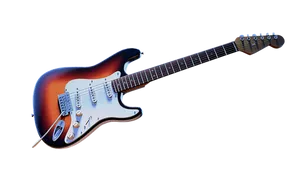 Sunburst Electric Guitar Isolatedon Black