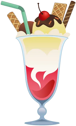 Sundae Ice Cream Clipart PNG image