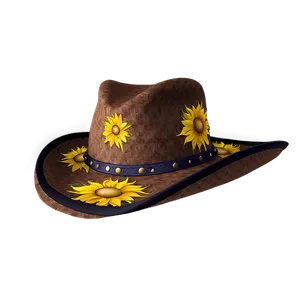 Sunflower Cowgirl Hat PNG 39