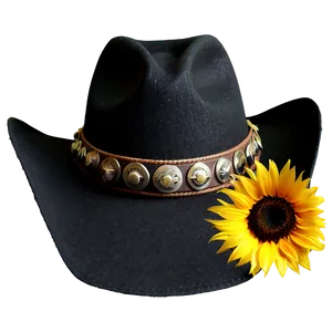 Sunflower Cowgirl Hat PNG Hih