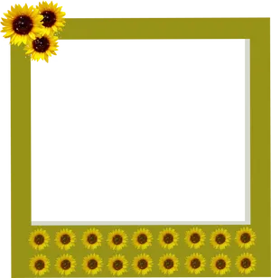 Sunflower Embellished Polaroid Frame PNG image