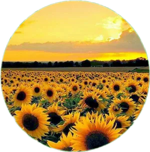 Sunflower Field At Sunset PNG image
