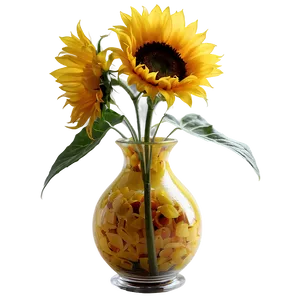 Sunflower In Vase PNG Dmb71