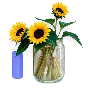 Sunflower In Vase PNG Ric
