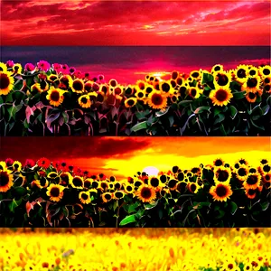 Sunflower Sunset Background PNG 05032024