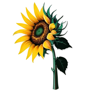 Sunflower Tattoo Design PNG 80