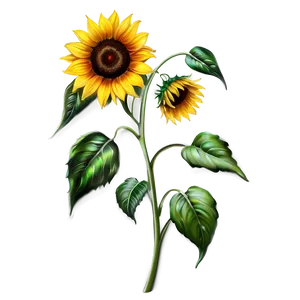 Sunflower Tattoo Design PNG Xoo