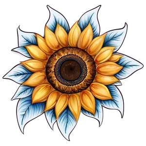 Sunflower Tattoo Design PNG Xym