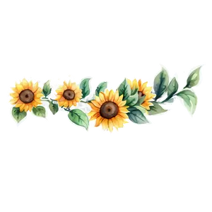 Sunflower Watercolor Bookmark Design PNG 58