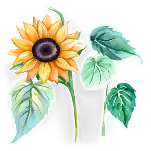 Sunflower Watercolor Bookmark Design PNG 99