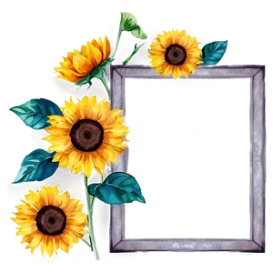 Sunflower Watercolor Border Frame PNG 06272024 PNG
