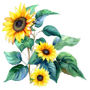 Sunflower Watercolor Diy Craft PNG 41