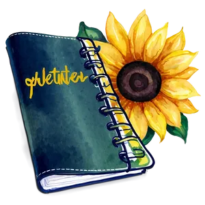 Sunflower Watercolor Planner Decoration PNG Ywc