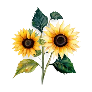 Sunflower Watercolor Presentation Slide PNG Grl51 PNG