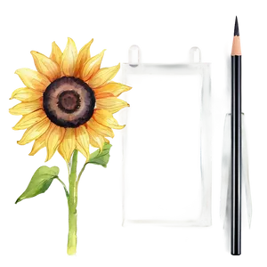 Sunflower Watercolor Presentation Slide PNG Vnv PNG
