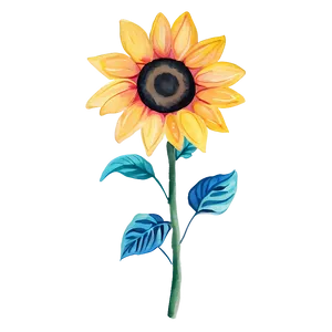 Sunflower Watercolor Tattoo Design PNG 06272024 PNG