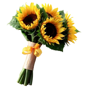 Sunflower Wedding Bouquets PNG Nrb
