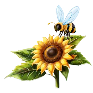 Sunflower With Bee Hive PNG 8 PNG