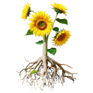 Sunflower With Roots PNG Qwb5 PNG