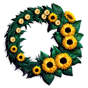 Sunflower Wreath Decoration PNG Asl68