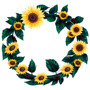 Sunflower Wreath Decoration PNG Rbn