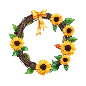 Sunflower Wreath PNG Etp43