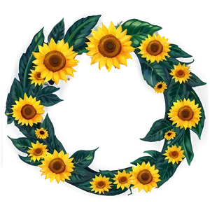 Sunflower Wreath Transparent PNG 95