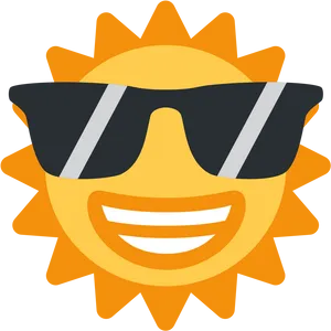 Sunglasses Smiling Sun Emoji PNG image