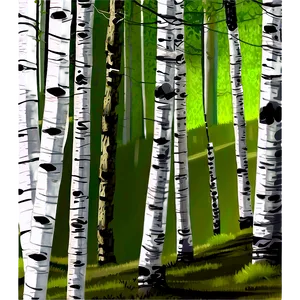 Sunlit Aspen Forest Trees PNG 06262024 PNG