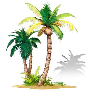 Sunlit Palm Trees PNG Twr