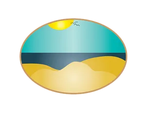 Sunny Beach Vector Illustration PNG image