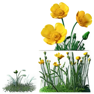 Sunny Buttercup Field PNG 06252024 PNG