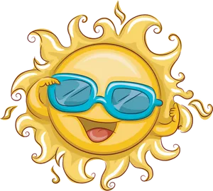 Sunny Cartoon Character With Sunglasses PNG image