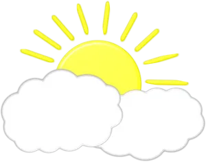 Sunny Clouds Cartoon Illustration PNG