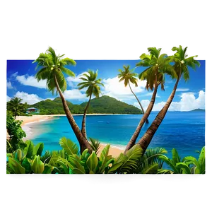 Sunny Coastal Seaside Png 06202024 PNG image