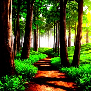 Sunny Forest Pathway Png Lvg PNG image