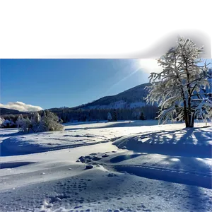 Sunny Winter Landscape Png Ljf PNG image