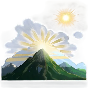 Sunrays And Mountains Landscape Png 06272024 PNG image