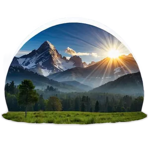 Sunrays And Mountains Landscape Png Edb65 PNG image