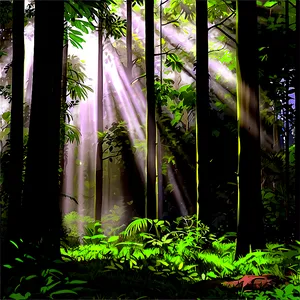 Sunrays In Forest Scene Png 94 PNG image