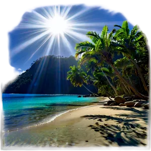 Sunrays On A Secluded Beach PNG 3 PNG