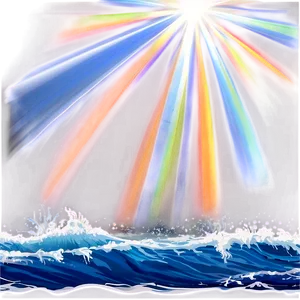 Sunrays Over Ocean Waves Png Pfr52 PNG image