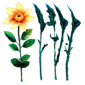 "sunrise Blooms: Warm Flower PNG" C