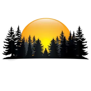 Sunrise Forest Silhouette PNG Hlb