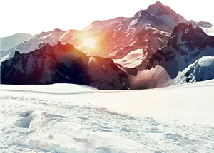 Sunrise Over Snowy Peaks PNG image