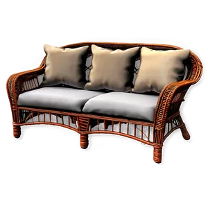 Sunroom Wicker Couch Png 05252024 PNG image